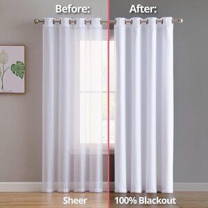 NEW THERMAL INSULATED 100% BLACKOUT CURTAIN LINER 2 PANELS